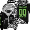 PREMIUM MX – 3D ALL OVER PRINTED – ARCTIC-CAT – BLACK GREEN - FLEECE ZIP HOODIE