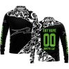 PREMIUM MX – 3D ALL OVER PRINTED – ARCTIC-CAT – BLACK GREEN - LONG SLEEVE POLO SHIRT
