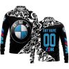 PREMIUM MX – 3D ALL OVER PRINTED – BMW – BLACK BLUE - LONG SLEEVE POLO SHIRT