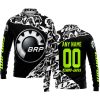 PREMIUM MX – 3D ALL OVER PRINTED – CAN AM – BLACK NEON - LONG SLEEVE POLO SHIRT
