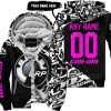 PREMIUM MX – 3D ALL OVER PRINTED – CAN AM – BLACK PINK - FLEECE ZIP HOODIE