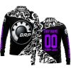 PREMIUM MX – 3D ALL OVER PRINTED – CAN AM – BLACK PURPLE - LONG SLEEVE POLO SHIRT