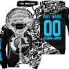 PREMIUM MX – 3D ALL OVER PRINTED – CAN AM – BLACK SKY BLUE - FLEECE ZIP HOODIE