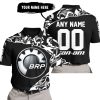 PREMIUM MX – 3D ALL OVER PRINTED – CAN AM – BLACK WHITE - POLO SHIRT