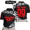PREMIUM MX – 3D ALL OVER PRINTED – FLY RACING – BLACK RED - POLO SHIRT