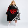 PREMIUM MX – 3D ALL OVER PRINTED – FLY RACING – BLACK RED  - OODIE BLANKET HOODIE