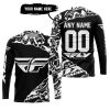 PREMIUM MX – 3D ALL OVER PRINTED – FLY RACING – BLACK WHITE - JERSEY