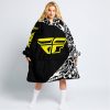 PREMIUM MX – 3D ALL OVER PRINTED – FLY RACING – BLACK YELLOW - OODIE BLANKET HOODIE
