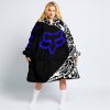 PREMIUM MX – 3D ALL OVER PRINTED – FOX RACING - BLACK BLUE - OODIE BLANKET HOODIE