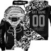 PREMIUM MX – 3D ALL OVER PRINTED – FOX RACING - BLACK GREY - FLEECE ZIP HOODIE