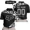 PREMIUM MX – 3D ALL OVER PRINTED – FOX RACING - BLACK GREY - POLO SHIRT