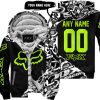 PREMIUM MX – 3D ALL OVER PRINTED – FOX RACING - BLACK NEON - FLEECE ZIP HOODIE