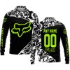 PREMIUM MX – 3D ALL OVER PRINTED – FOX RACING - BLACK NEON - LONG SLEEVE POLO SHIRT