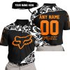 PREMIUM MX – 3D ALL OVER PRINTED – FOX RACING - BLACK ORANGE - POLO SHIRT