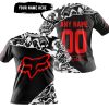 PREMIUM MX – 3D ALL OVER PRINTED – FOX RACING - BLACK RED - T-SHIRT