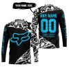 PREMIUM MX – 3D ALL OVER PRINTED – FOX RACING - BLACK SKY BLUE - JERSEY