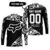 PREMIUM MX – 3D ALL OVER PRINTED – FOX RACING - BLACK WHITE - JERSEY