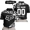PREMIUM MX – 3D ALL OVER PRINTED – FOX RACING - BLACK WHITE - POLO SHIRT