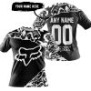 PREMIUM MX – 3D ALL OVER PRINTED – FOX RACING - BLACK WHITE - T-SHIRT