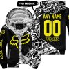 PREMIUM MX – 3D ALL OVER PRINTED – FOX RACING - BLACK YELLOW - FLEECE ZIP HOODIE
