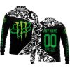 PREMIUM MX – 3D ALL OVER PRINTED – FOX RACING & MONSTER ENERGY - LONG SLEEVE POLO SHIRT