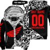 PREMIUM MX – 3D ALL OVER PRINTED – HONDA – BLACK RED - FLEECE ZIP HOODIE