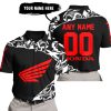 PREMIUM MX – 3D ALL OVER PRINTED – HONDA – BLACK RED - POLO SHIRT