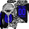 PREMIUM MX – 3D ALL OVER PRINTED – HUSQVARNA – BLACK BLUE - FLEECE ZIP HOODIE