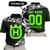 PREMIUM MX – 3D ALL OVER PRINTED – HUSQVARNA – BLACK GREEN - POLO SHIRT