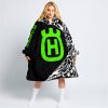 PREMIUM MX – 3D ALL OVER PRINTED – HUSQVARNA – BLACK GREEN - OODIE BLANKET HOODIE