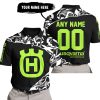 PREMIUM MX – 3D ALL OVER PRINTED – HUSQVARNA – BLACK GREEN 1 - POLO SHIRT