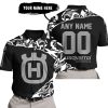PREMIUM MX – 3D ALL OVER PRINTED – HUSQVARNA – BLACK GREY - POLO SHIRT