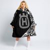 PREMIUM MX – 3D ALL OVER PRINTED – HUSQVARNA – BLACK GREY - OODIE BLANKET HOODIE