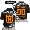 PREMIUM MX – 3D ALL OVER PRINTED – HUSQVARNA – BLACK ORANGE - POLO SHIRT