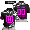 PREMIUM MX – 3D ALL OVER PRINTED – HUSQVARNA – BLACK PINK - POLO SHIRT