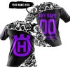 PREMIUM MX – 3D ALL OVER PRINTED – HUSQVARNA – BLACK PURPLE - T-SHIRT