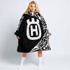 PREMIUM MX – 3D ALL OVER PRINTED – HUSQVARNA – BLACK WHITE - OODIE BLANKET HOODIE