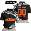 PREMIUM MX – 3D ALL OVER PRINTED – KTM – BLACK ORANGE - POLO SHIRT