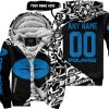 PREMIUM MX – 3D ALL OVER PRINTED – POLARIS – BLACK BLUE - FLEECE ZIP HOODIE