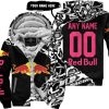 PREMIUM MX – 3D ALL OVER PRINTED – RED BULL - FLEECE ZIP HOODIE