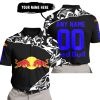PREMIUM MX – 3D ALL OVER PRINTED – RED BULL – BLACK BLUE - POLO SHIRT