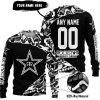 PREMIUM MX – 3D ALL OVER PRINTED – ROCKSTAR ENERGY – BLACK WHITE - SWEATER UGLY