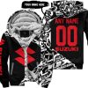 PREMIUM MX – 3D ALL OVER PRINTED – SUZUKI – BLACK RED - FLEECE ZIP HOODIE