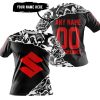 PREMIUM MX – 3D ALL OVER PRINTED – SUZUKI – BLACK RED - T-SHIRT