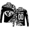 PREMIUM MX – 3D ALL OVER PRINTED – THOR RACING – BLACK WHITE - LONG SLEEVE POLO SHIRT