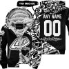 PREMIUM MX – 3D ALL OVER PRINTED – TROY LEE DESIGNS - BLACK WHITE - FLEECE ZIP HOODIE