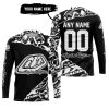 PREMIUM MX – 3D ALL OVER PRINTED – TROY LEE DESIGNS - BLACK WHITE - JERSEY