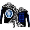 PREMIUM MX – 3D ALL OVER PRINTED – YAMAHA - BLACK BLUE - LONG SLEEVE POLO SHIRT