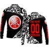 PREMIUM MX – 3D ALL OVER PRINTED – YAMAHA - BLACK RED - LONG SLEEVE POLO SHIRT