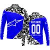 PREMIUM MX – 3D ALL OVER PRINTED – ALPINESTARS – BLUE - LONG SLEEVE POLO SHIRT